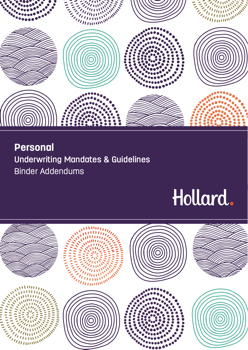 Personal Underwriting Mandates & Guidelines - Binder Addendums - Version 3