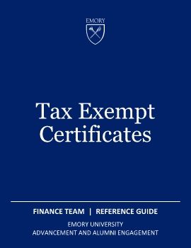 Tax Exempt Certificates