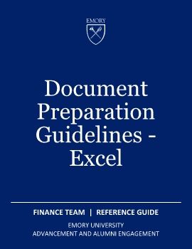 Document Preparation Guidelines - Excel