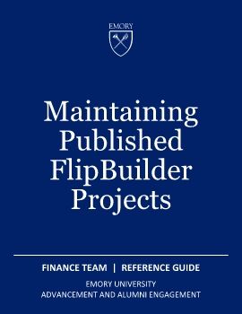 Maintaining Published FlipBuilder Projects