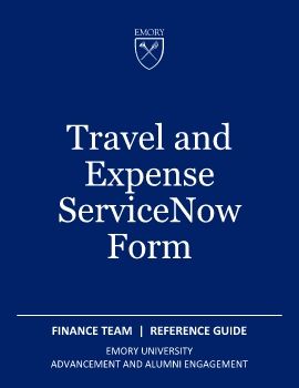 Travel and Expense ServiceNow Form