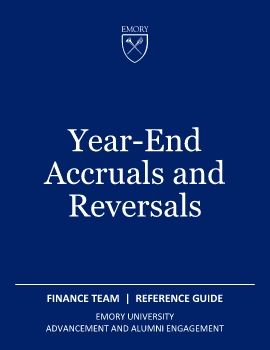 Year-End Accruals and Reversals