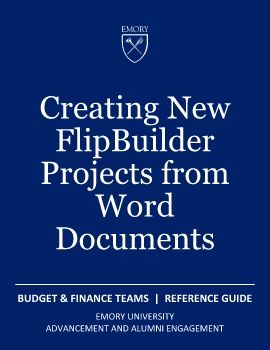 Creating New FlipBuilder Projects from Word Documents