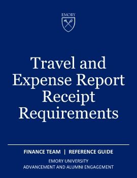 Travel and Expense Report Receipt Requirements