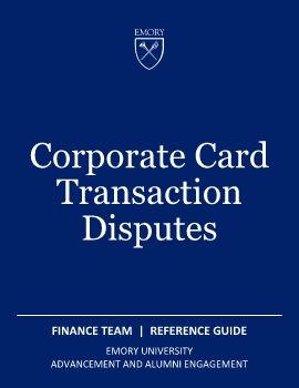 Corporate Card Transaction Disputes