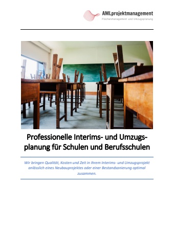 Professionelle Interims- und Umzugsplanung für Schulen und Berufsschulen