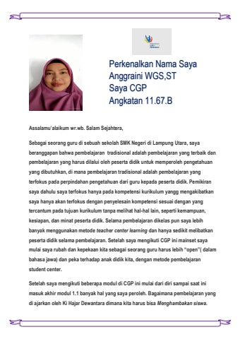 Modul 1.1 Refleksi Pembelajaran Berdasar Filosofi KHD