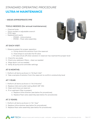 AP TECH SOP-ULTRA-M-MAINTENANCE