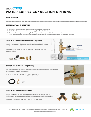 enduroteq water supply connection options