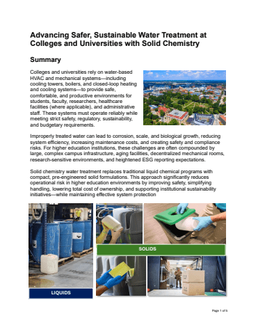 Colleges and Universities - Solid Chemistry Water Treatment - Executive Summary 2026