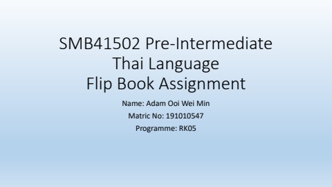 SMB41502 Flip book assignment