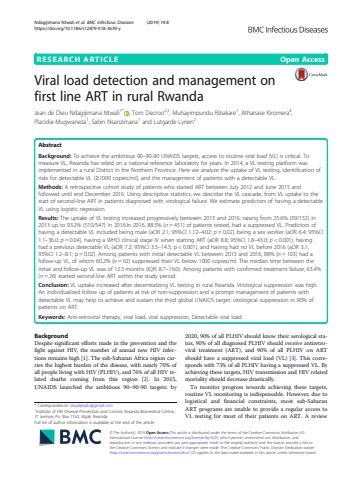 Viral load detection and management on first line ART in rural Rwanda