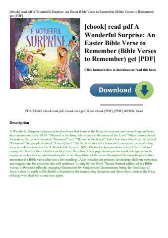 [ebook] read pdf a wonderful surprise an easter bible verse to remember (bible verses to remember) g