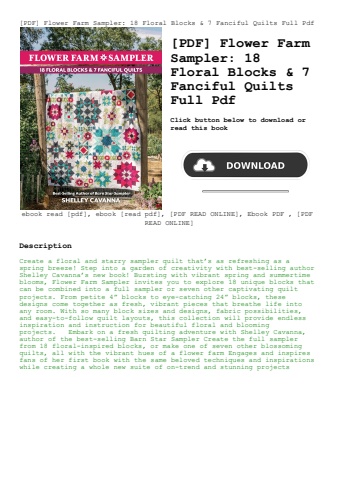 [pdf] flower farm sampler 18 floral blocks & 7 fanciful quilts full pdf