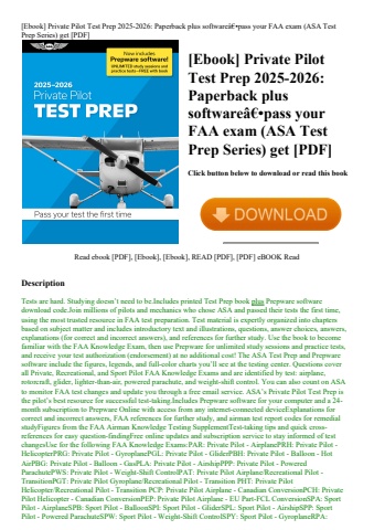 [ebook] private pilot test prep 2025-2026 paperback plus softwareã¢â€â•pass your faa exam (asa test