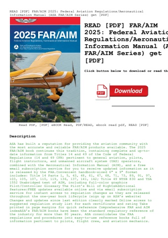 read [pdf] faraim 2025 federal aviation regulationsaeronautical information manual (asa faraim serie
