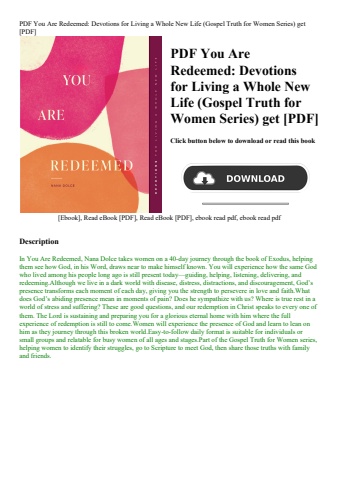 pdf you are redeemed devotions for living a whole new life (gospel truth for women series) get [pdf]