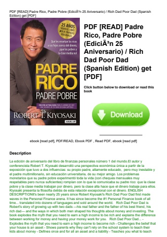 pdf [read] padre rico  padre pobre (ediciãƒâ³n 25 aniversario)  rich dad poor dad (spanish edition)