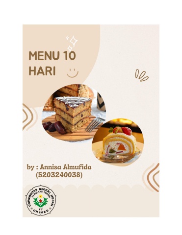 ANNISA ALMUFIDA_TUGAS SIKLUS MENU 10 HARI
