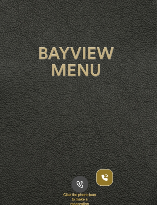 Bay View Restaurant Menu Filey