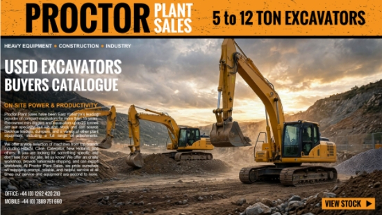 Proctor Plant Sales 5 to 12 ton excavator catalogue