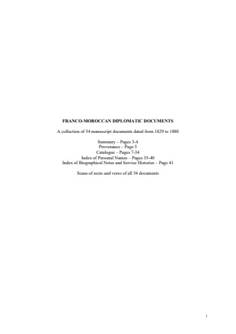 Franco-Moroccan Diplomatic Documents