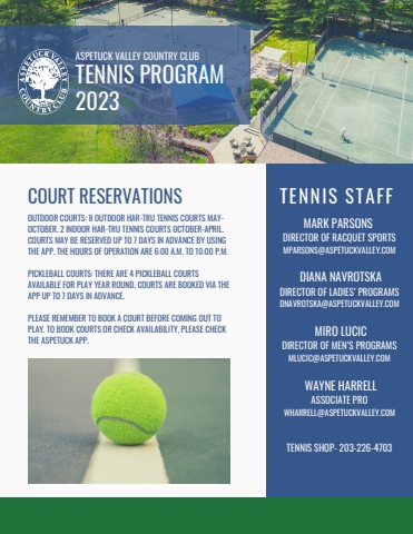 Tennis Programs 2023