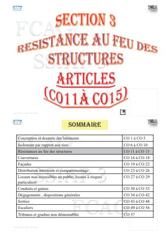 3P S3 02 -CO 11 à CO 15 Résistances au feu des structures