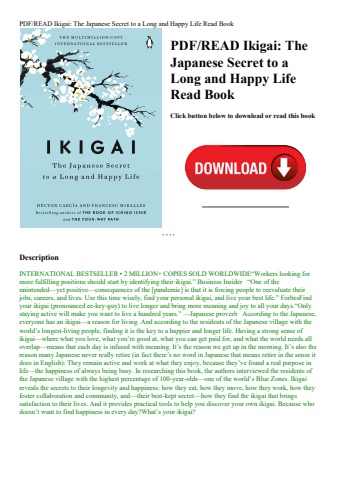 pdfread ikigai the japanese secret to a long and happy life read book