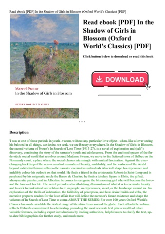 read ebook [pdf] in the shadow of girls in blossom (oxford world's classics) [pdf]