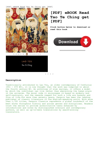[pdf] ebook read tao te ching get [pdf]