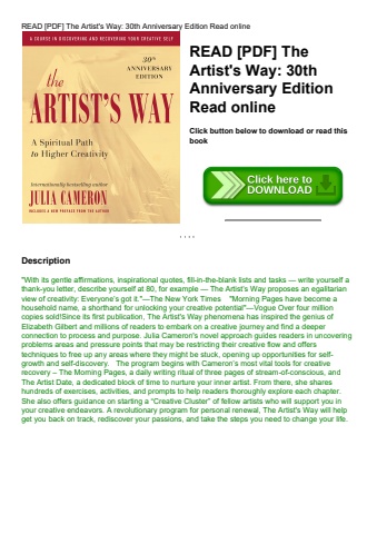 read [pdf] the artist's way 30th anniversary edition read online