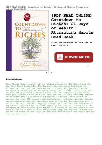 [pdf read online] countdown to riches 21 days of wealth-attracting habits read book