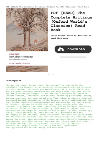pdf [read] the complete writings (oxford world's classics) read book