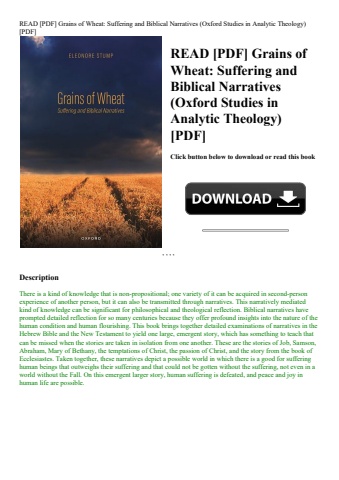 read [pdf] grains of wheat suffering and biblical narratives (oxford studies in analytic theology) [