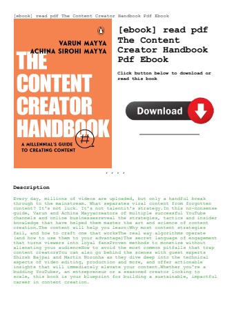[ebook] read pdf the content creator handbook pdf ebook