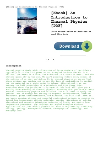 [ebook] an introduction to thermal physics [pdf]