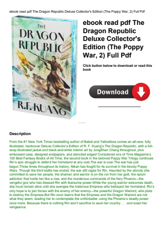 ebook read pdf the dragon republic deluxe collector's edition (the poppy war  2) full pdf