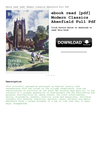 ebook read [pdf] modern classics akenfield full pdf