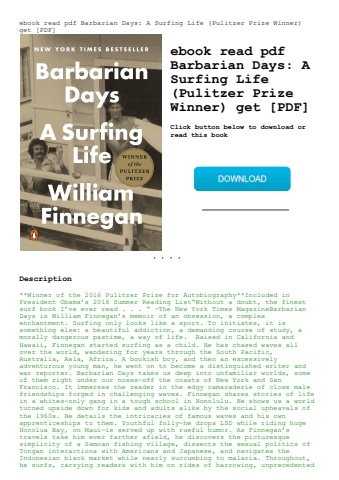 ebook read pdf barbarian days a surfing life (pulitzer prize winner) get [pdf]