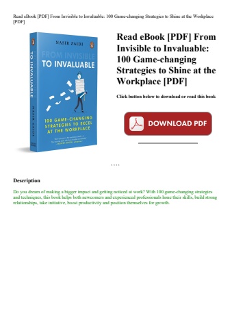 read ebook [pdf] from invisible to invaluable 100 game-changing strategies to shine at the workplace