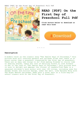read [pdf] on the first day of preschool full pdf