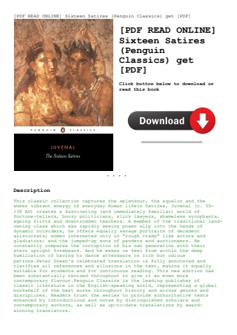[pdf read online] sixteen satires (penguin classics) get [pdf]
