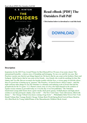 read ebook [pdf] the outsiders full pdf
