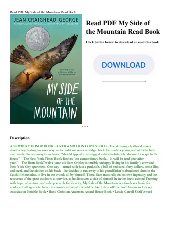 read pdf my side of the mountain read book