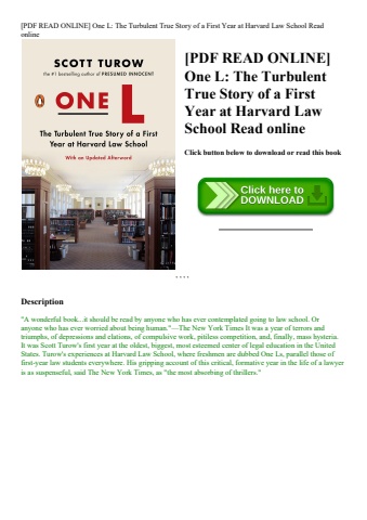 [pdf read online] one l the turbulent true story of a first year at harvard law school read online