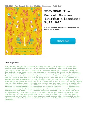 pdfread the secret garden (puffin classics) full pdf