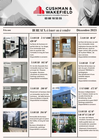 Bureaux à louer ou à vendre