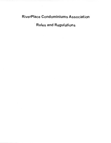 RiverPlace Condominiums Association