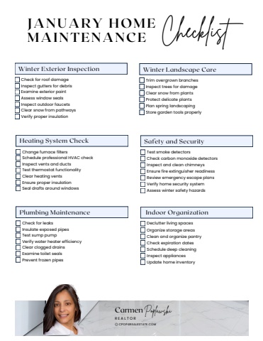 Monthly Maintenance Checklist